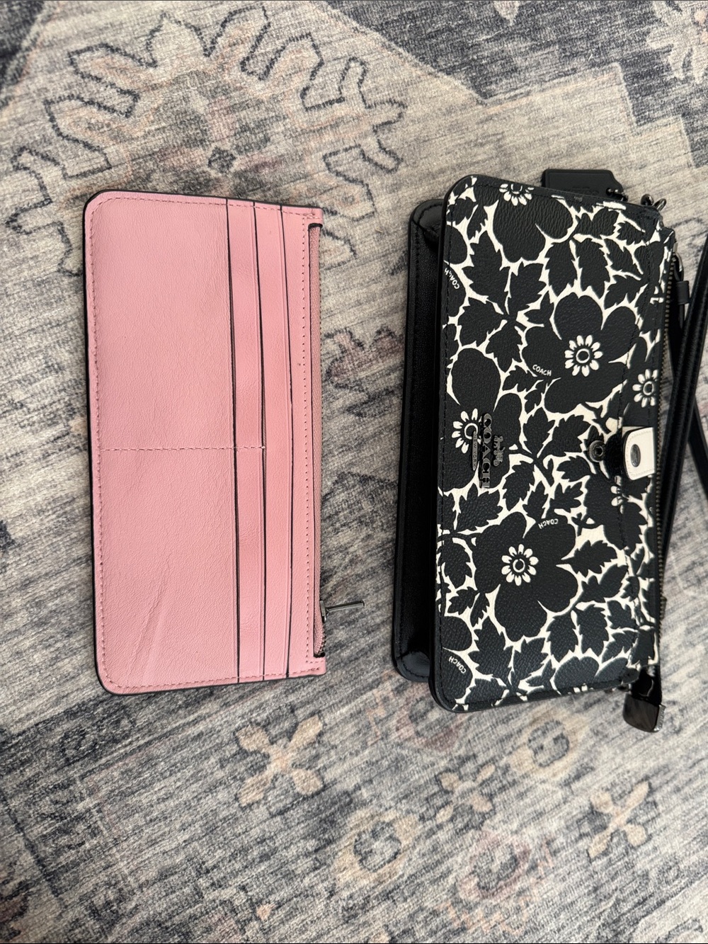 Coach Black and White Floral Crossbody with Pink Accent - Picture 4 of 7